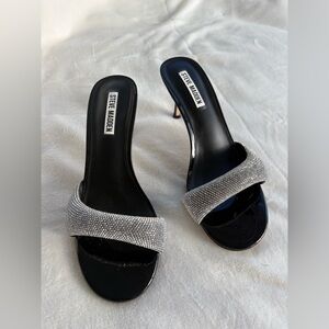 Steve Madden Black Heels with Chrystals